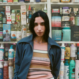 FITTED ZIP JACKET IN PETROL TROPICAL WOOL