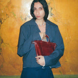 FITTED ZIP JACKET IN PETROL TROPICAL WOOL