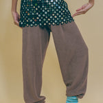 cotton crochet mini skirt with mirrorwork and bells