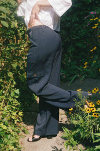 navy straight leg work wear trouser