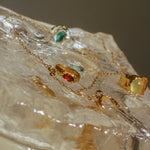 faceted white topaz pendant on gold plated chain