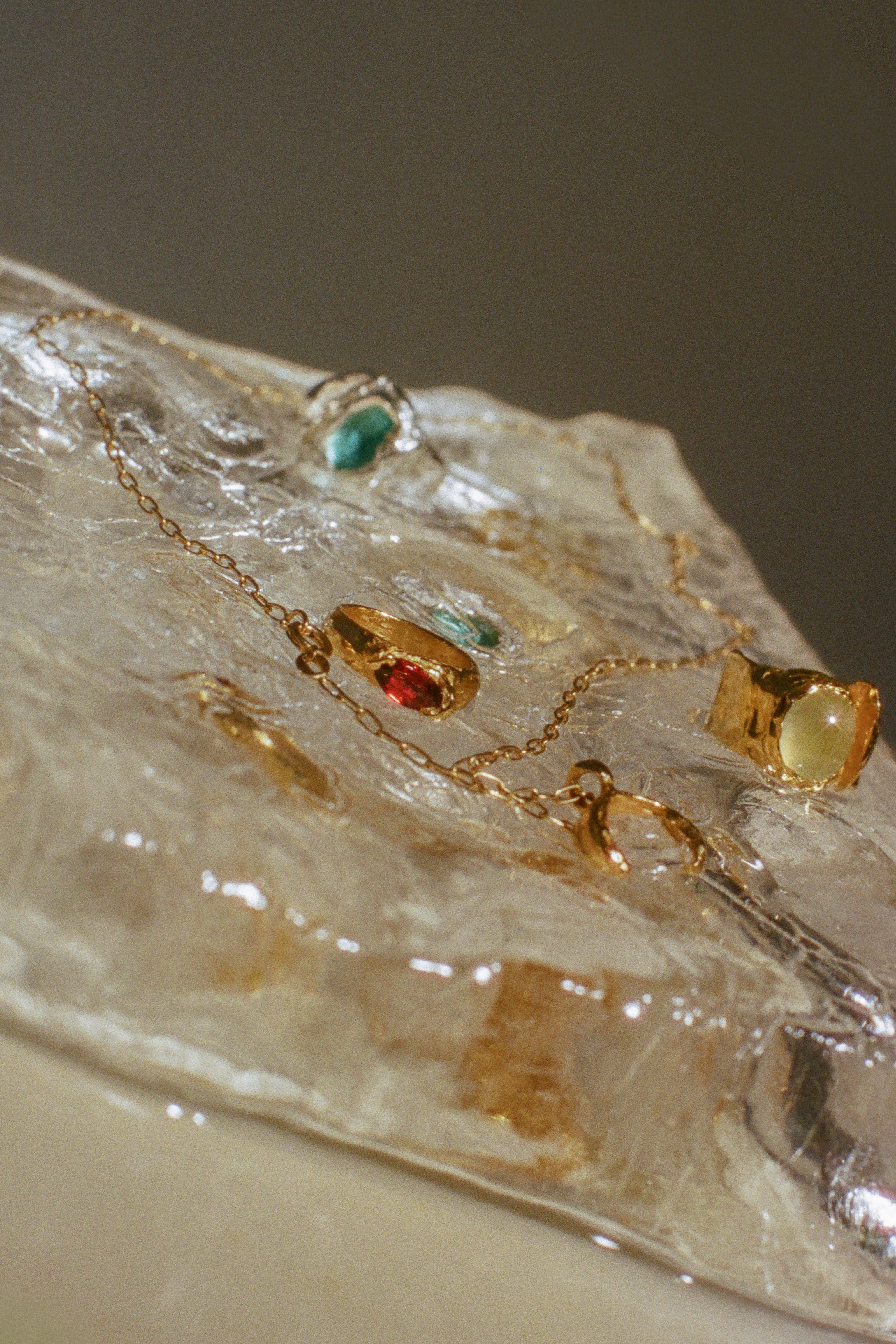 faceted white topaz pendant on gold plated chain