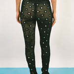 black cotton mirrorwork fitted legging
