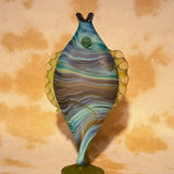 AMBER GLASS FISH VASE