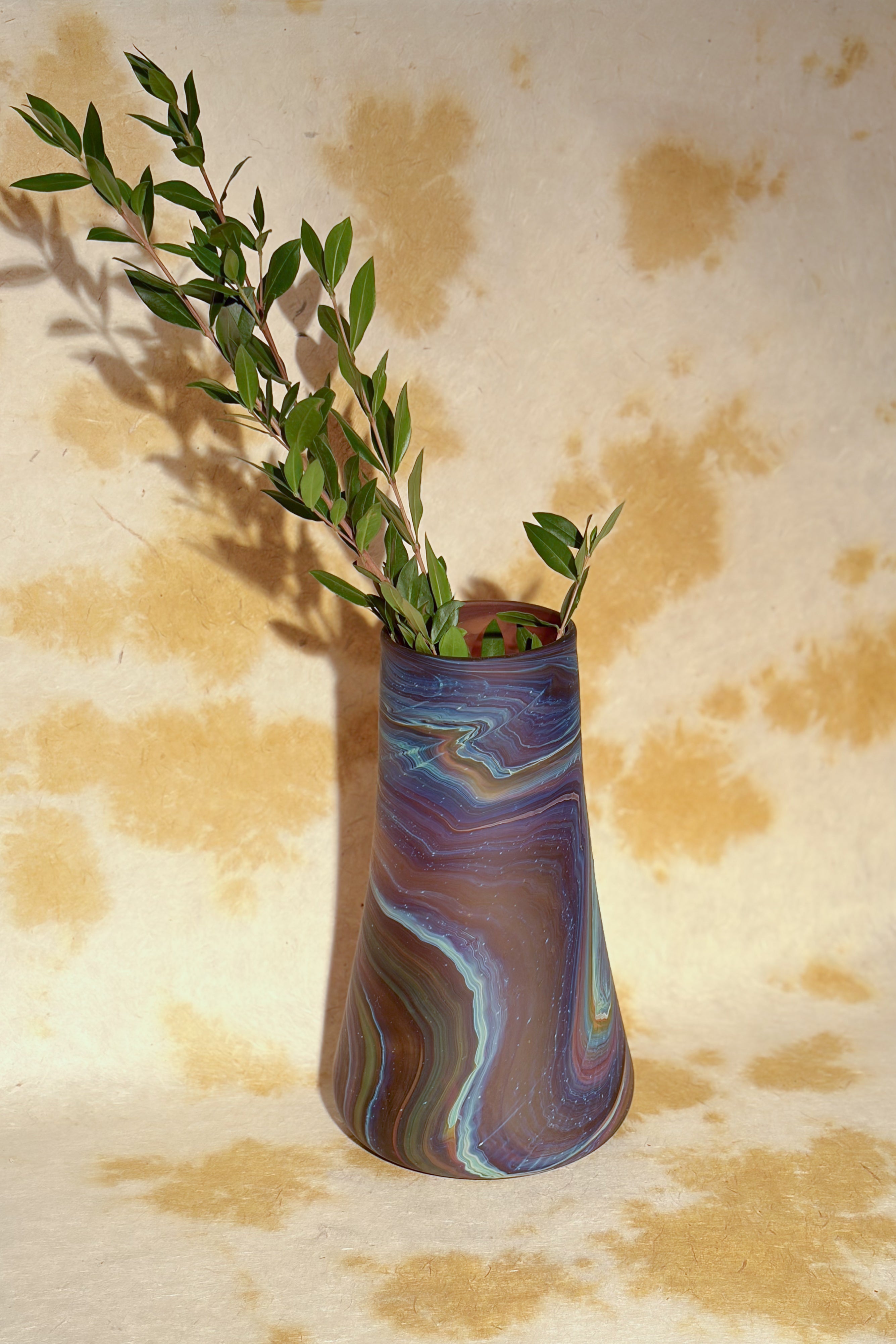 AMBER LARGE GLASS VASE MULTI