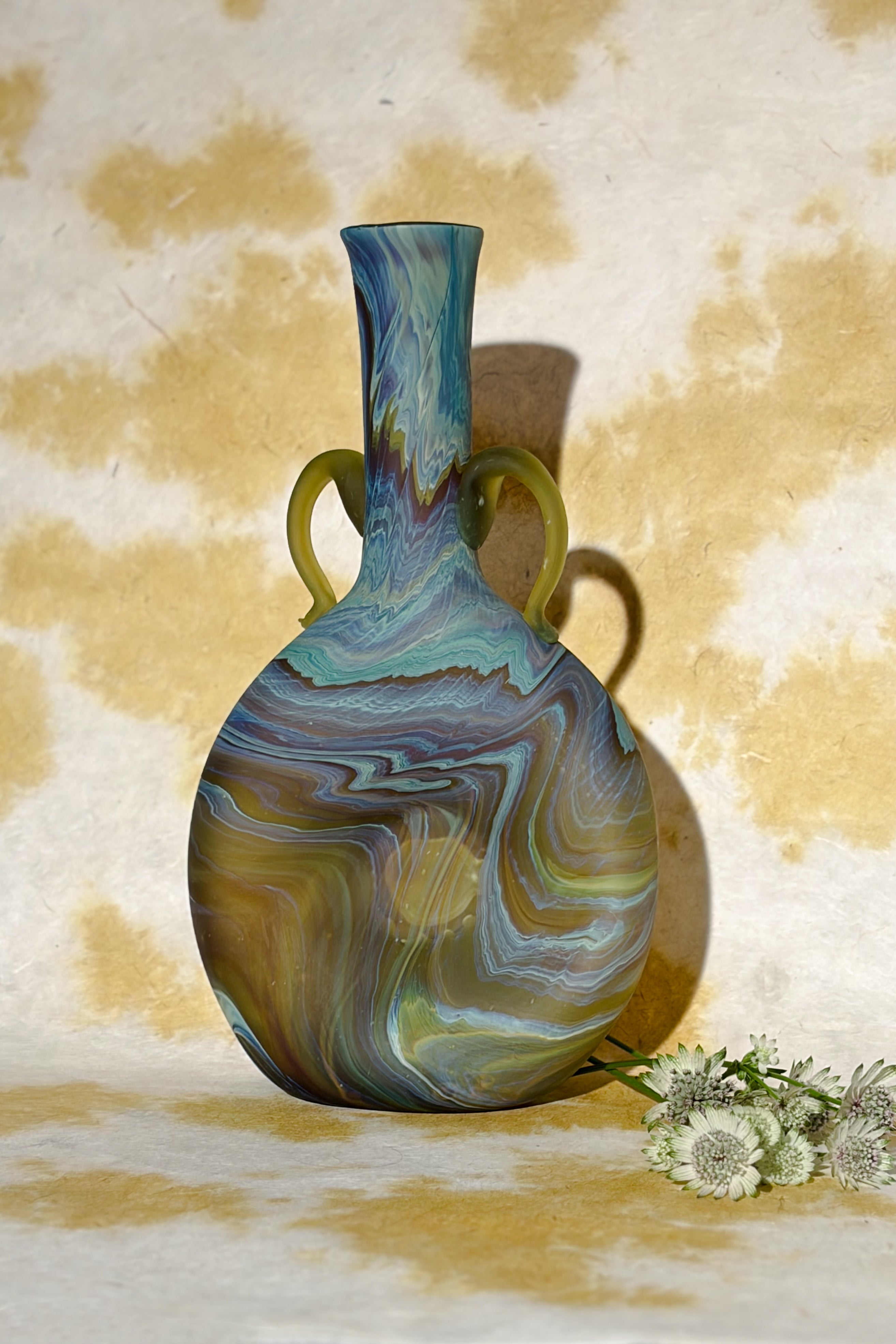 AMBER LARGE GLASS VASE MULTI