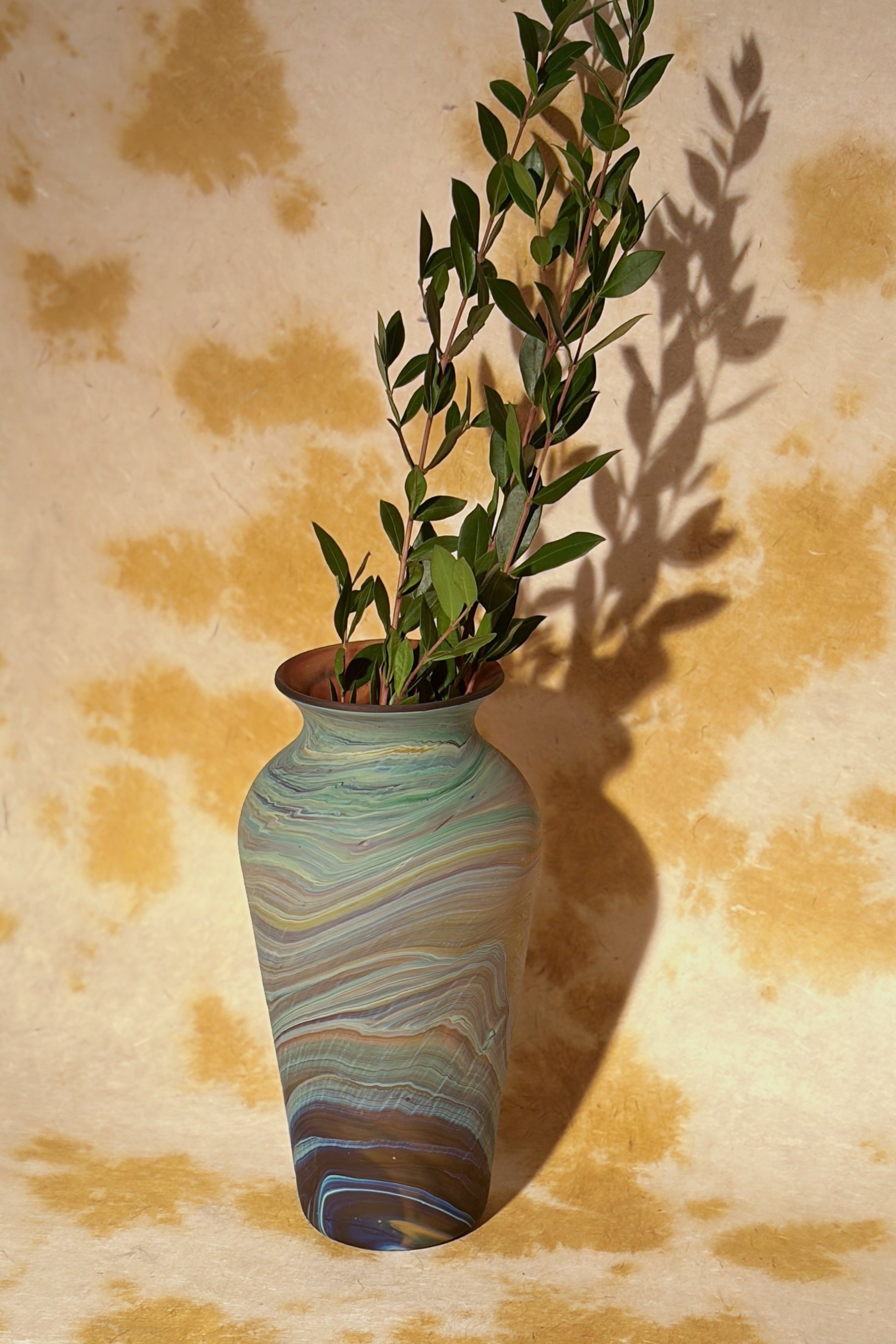 AMBER LARGE GLASS VASE MULTI