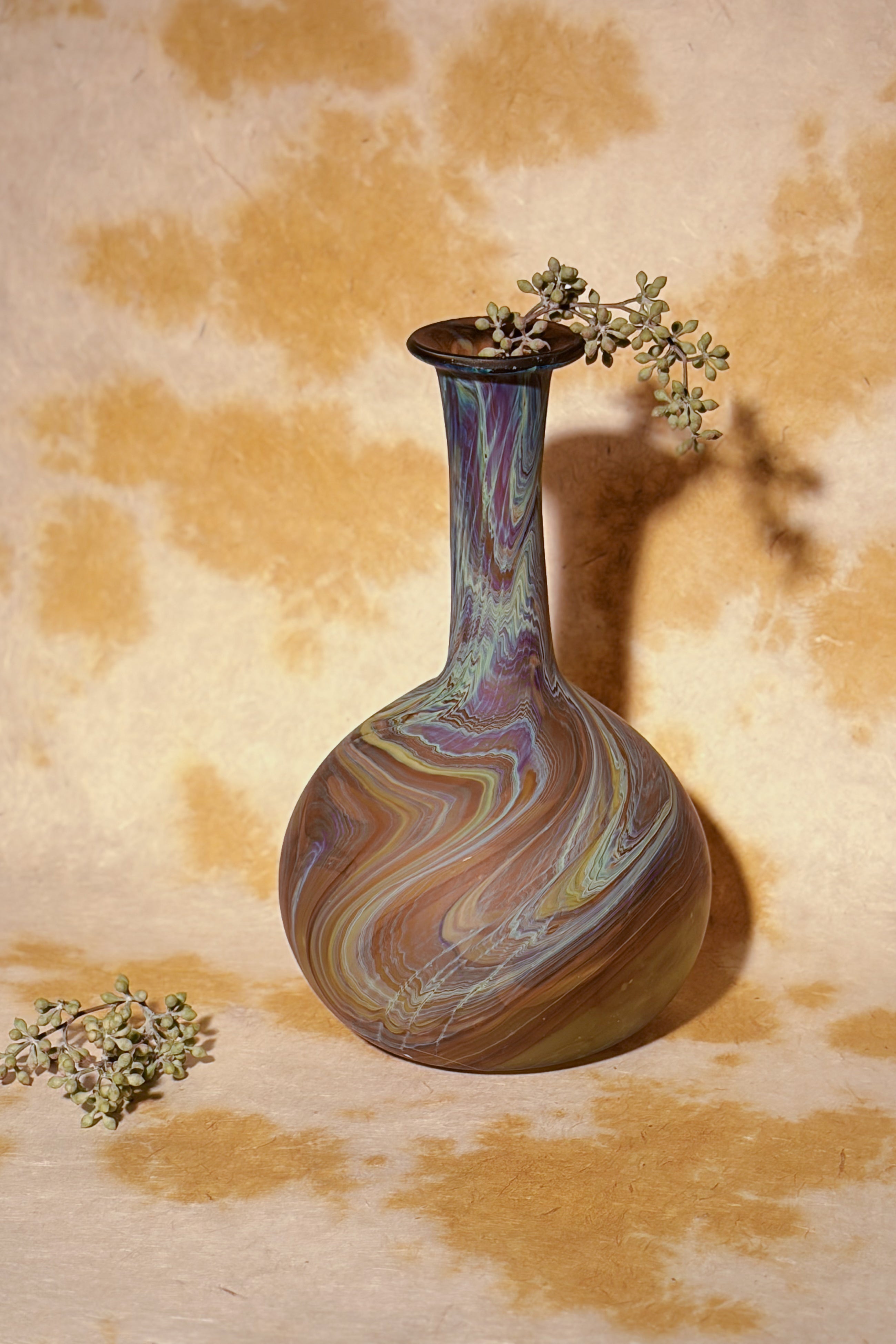 AMBER LARGE GLASS VASE MULTI
