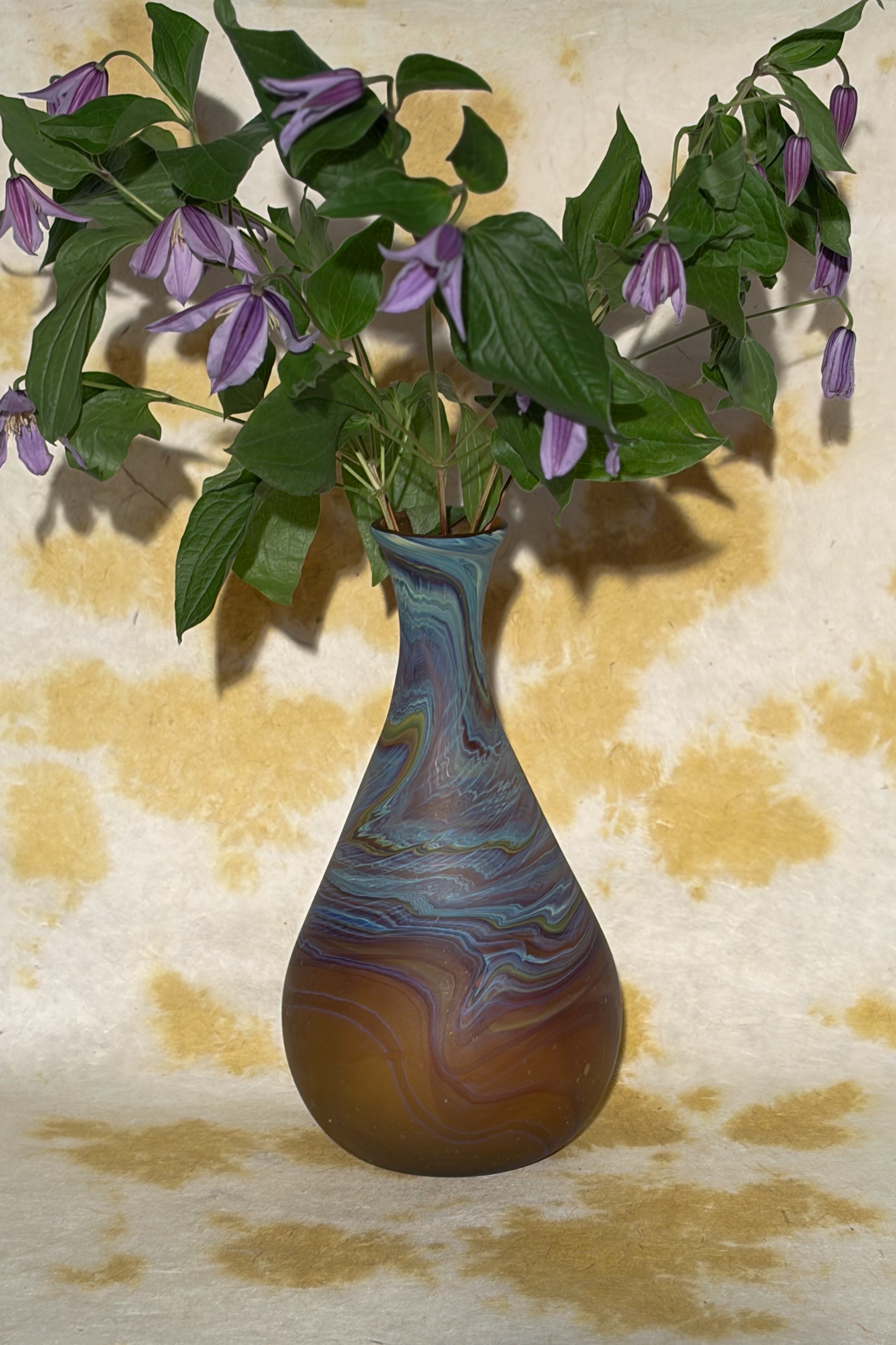 AMBER LARGE GLASS VASE MULTI