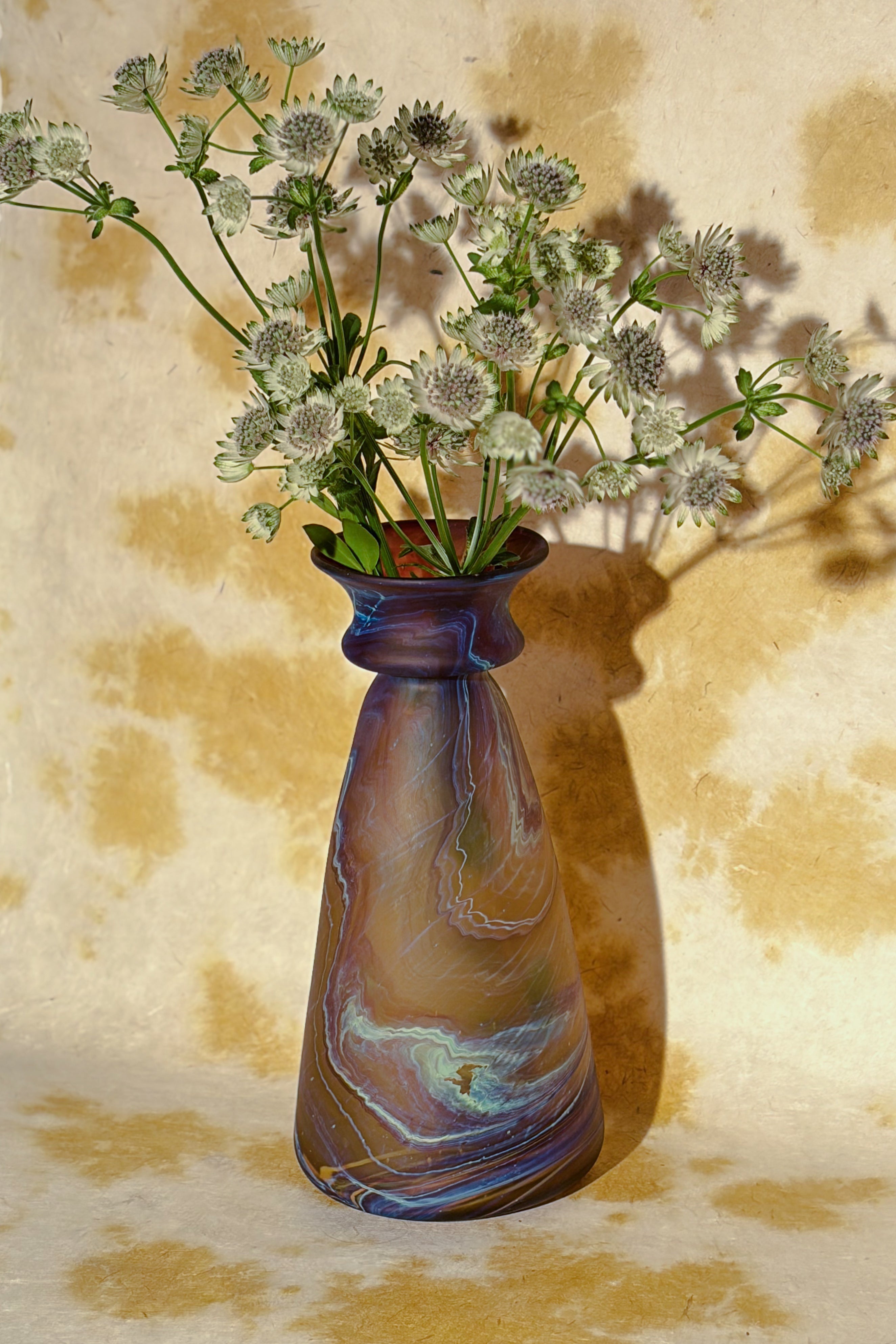 AMBER LARGE GLASS VASE MULTI