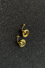 Load image into Gallery viewer, 14k gold plated brass circle charm studs