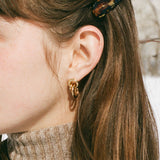 14k gold plated brass circle charm studs