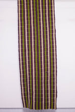 Load image into Gallery viewer, Green burgundy sand striped cotton long aso oke cloth