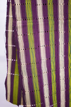 Load image into Gallery viewer, Green burgundy sand striped cotton long aso oke cloth