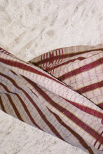 Load image into Gallery viewer, ASO OKE CLOTH - SAND AND MAROON STRIPE - 100% SILK SHOP