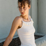 AUDREY SQUARE TOP IN WHITE JERSEY