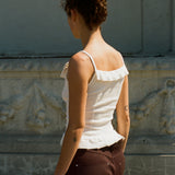 AUDREY SQUARE TOP IN WHITE JERSEY