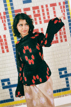 Load image into Gallery viewer, black red silk cotton mashroo backless long sleeve