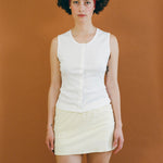 light yellow cotton spandex A line mini skort