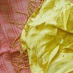 yellow silk mashroo beaded large statement scrunchie