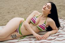 Load image into Gallery viewer, polyamide polyester elastane watermelon stripe triangle bikini top