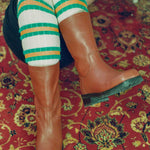 terracotta calf leather thigh high wide boot