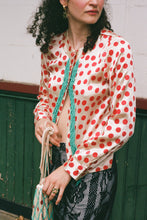 Load image into Gallery viewer, BLOCK PRINT CARDIGAN WITH BEADED FRINGE