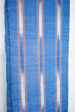 Load image into Gallery viewer, Metallic blue and orange handwoven strip cloth