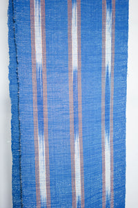 Metallic blue and orange handwoven strip cloth