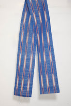 Load image into Gallery viewer, Metallic blue and orange handwoven strip cloth