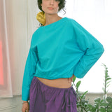 CUFF TOP IN TURQUOISE