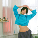 CUFF TOP IN TURQUOISE