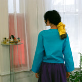 CUFF TOP IN TURQUOISE