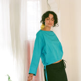 CUFF TOP IN TURQUOISE