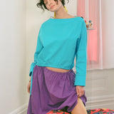 CUFF TOP IN TURQUOISE