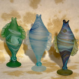 BLUE GLASS FISH VASE