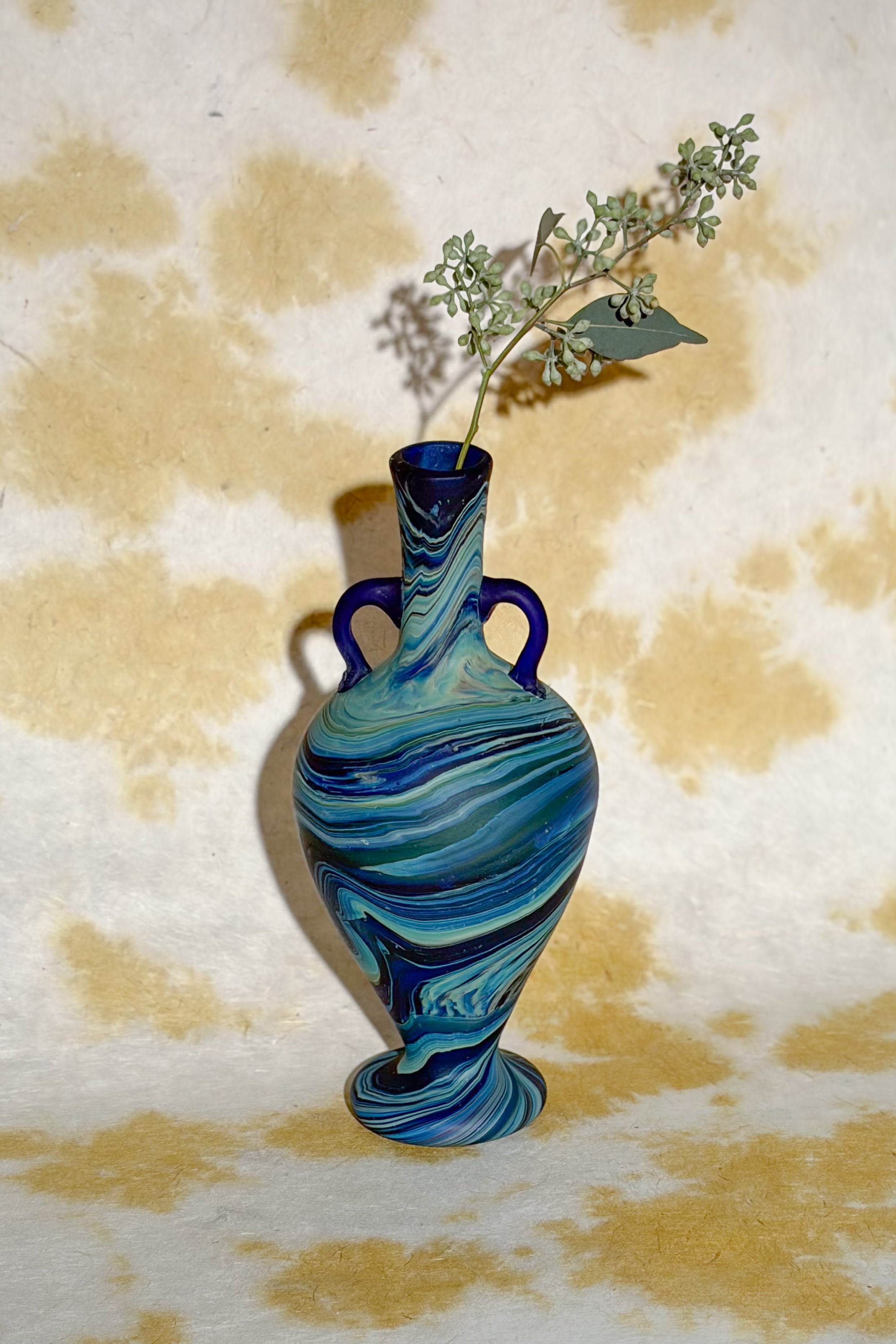 BLUE LARGE GLASS VASE MULTI