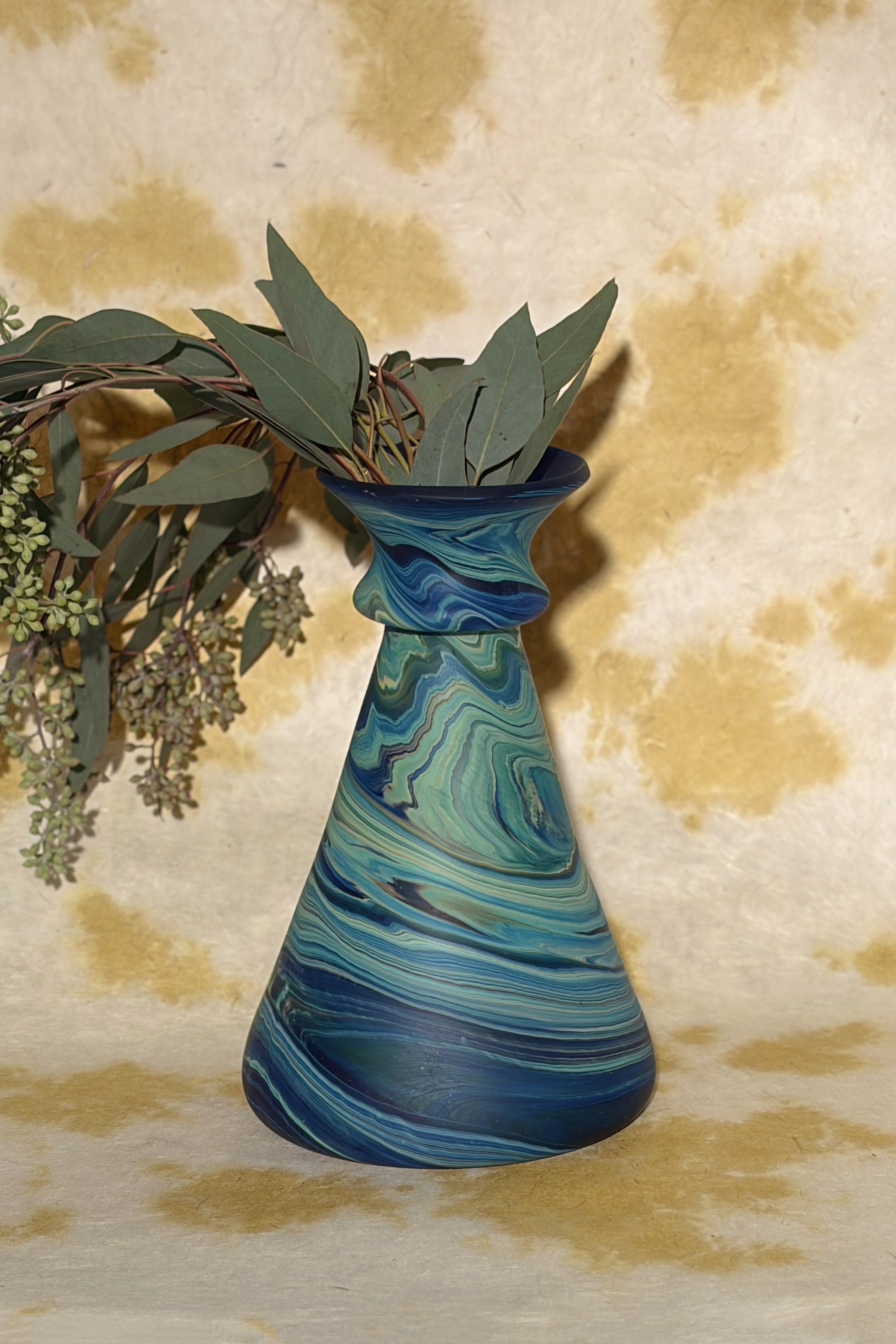 BLUE LARGE GLASS VASE MULTI