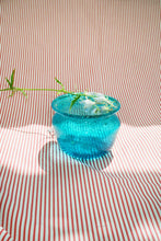 Load image into Gallery viewer, AFGHAN GLASS SWEETS BOWL IN AQUA - 100% SILK SHOP