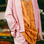 tangerine cotton poplin sleeveless baby doll dress