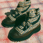 natural dye tall winter hiking slip on boot