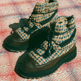 natural dye tall winter hiking slip on boot