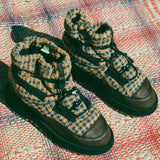 natural dye tall winter hiking slip on boot
