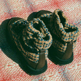 natural dye tall winter hiking slip on boot