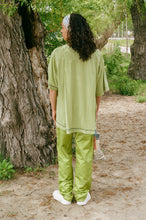 Load image into Gallery viewer, green jersey pique roomy bowling tie up shirt
