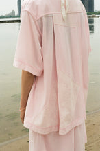 Load image into Gallery viewer, pink jersey pique roomy bowling tie up shirt