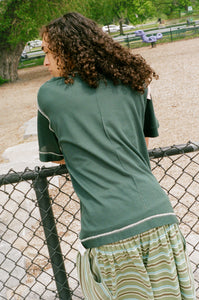 dark green jersey pique oversized tshirt