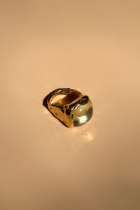 18k gold plated sterling silver lemon quartz ring