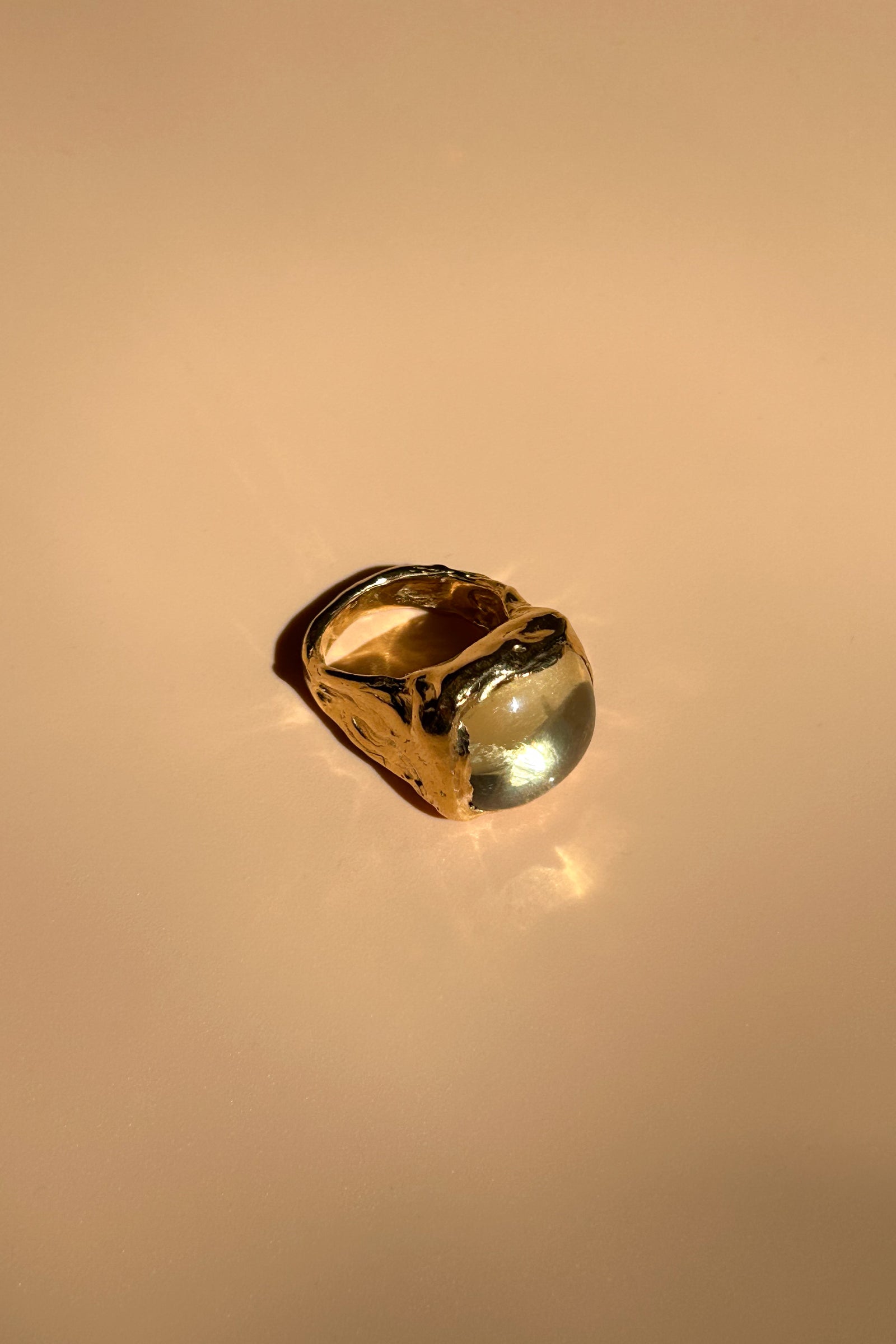 18k gold plated sterling silver lemon quartz ring