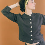 brown cotton straight cut shirt jacket